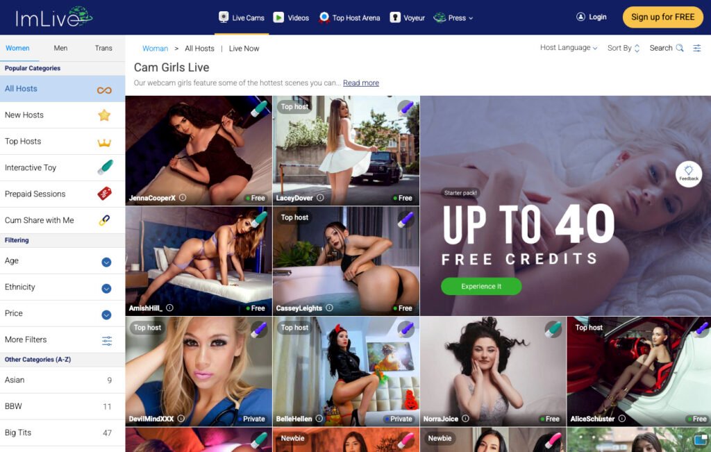 Auf ImLive gibts neben interaktiven Sextoys auch das Cum-Share