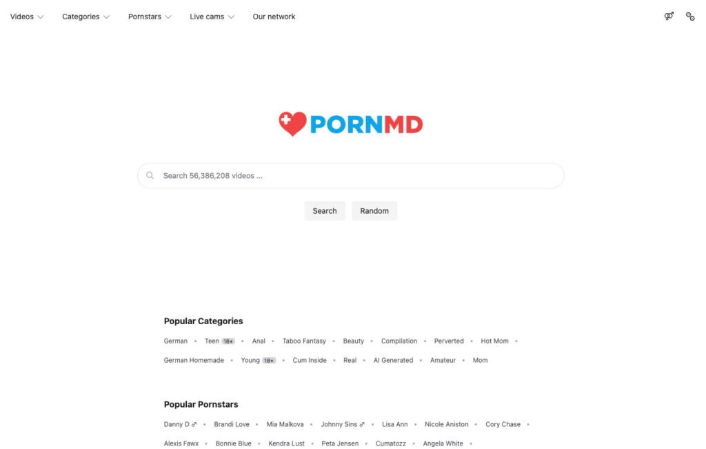 PornMD ist eine Pornosuchmaschine mit angeschlossener Pornoseite